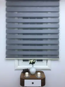 Oturma Odası - Zebra Perde - Düz Zebra Perde- Füme