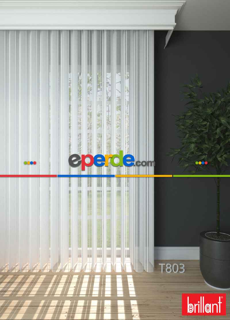 Brillant Akıllı Tül Perde Beyaz Renkli Tül Dikey Zebra Perde Düz 1. Kalite