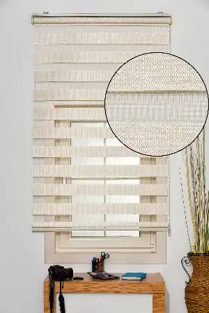 Krem Bambu Zebra Perde- Krem
