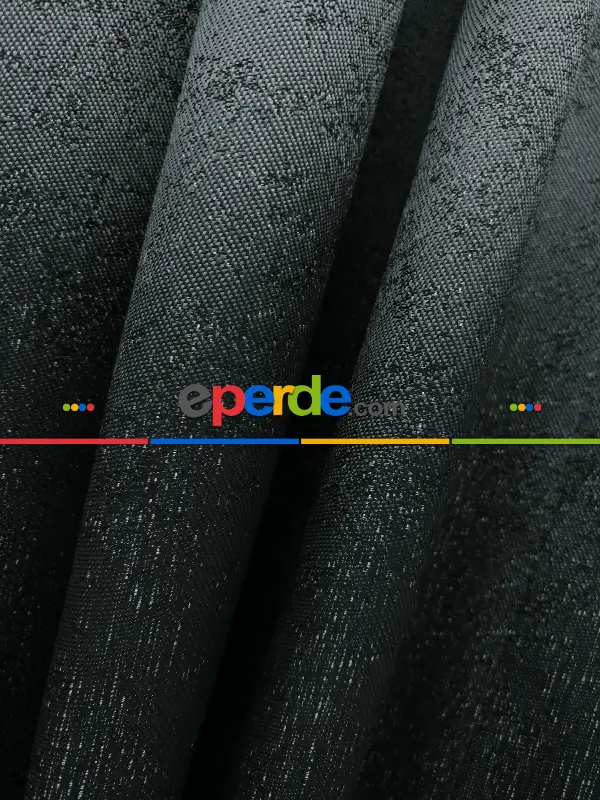 Yatak Odası - PatineDesenli Gri Jakar Fon Perde (180)- Gri