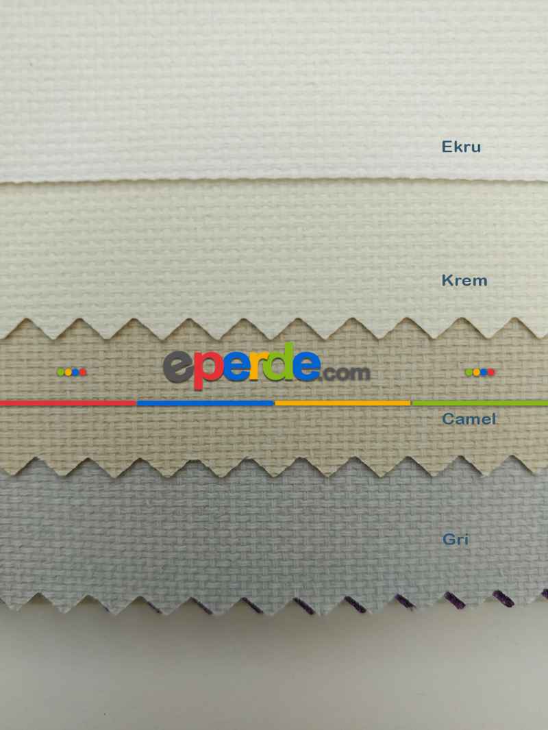 Yatak Odası Stor Perde - Stor Perde Panama Serisi Kalın Dokulu - Krem Gri- Gri-füme-antrasit-krem-ekru-camel