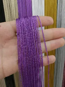 Eflatun Rengi İp Perde İnce Zincir Serisi- Eflatun