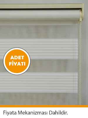 100x200 Hazır Ekru Dar Plise Zebra Perde-436- Krem Açık