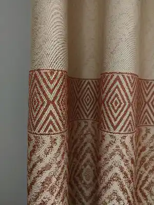 Modern Pano Fon Perde Bantlı Çift Renk - 501- Kiremit Rengi-kum Beji