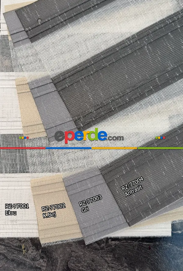 Keten Zebra Perde Yüksek Kalite Yarım Pliseli- Kornişe Kolay Montaj Ayağı Seçenekli - Standart Metal Kasalı