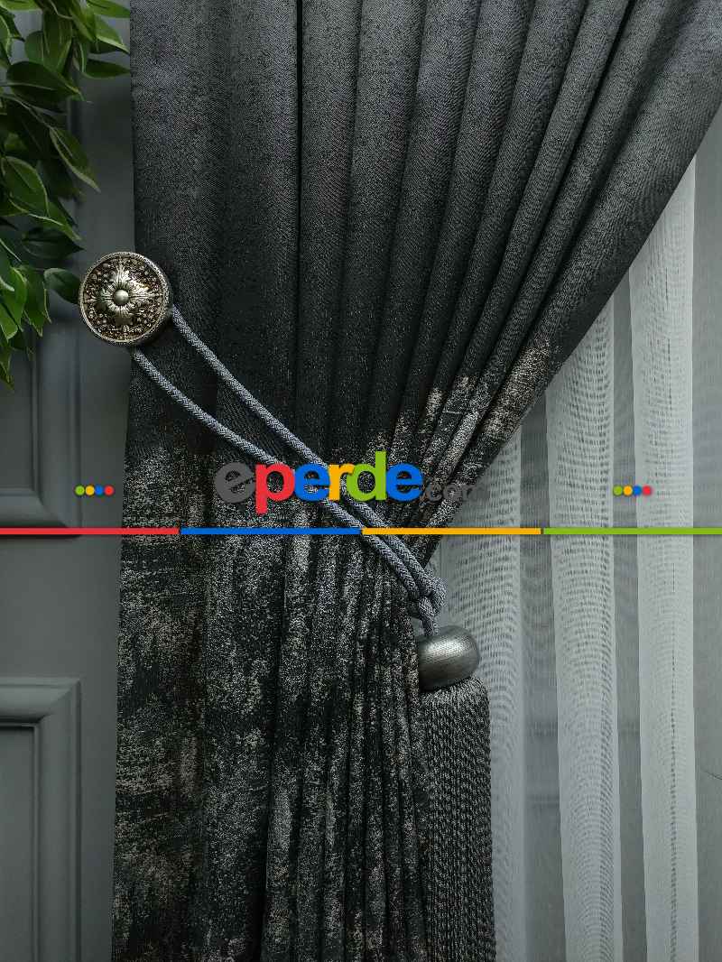 Gri Jakar Fon Perde (180)- Gri