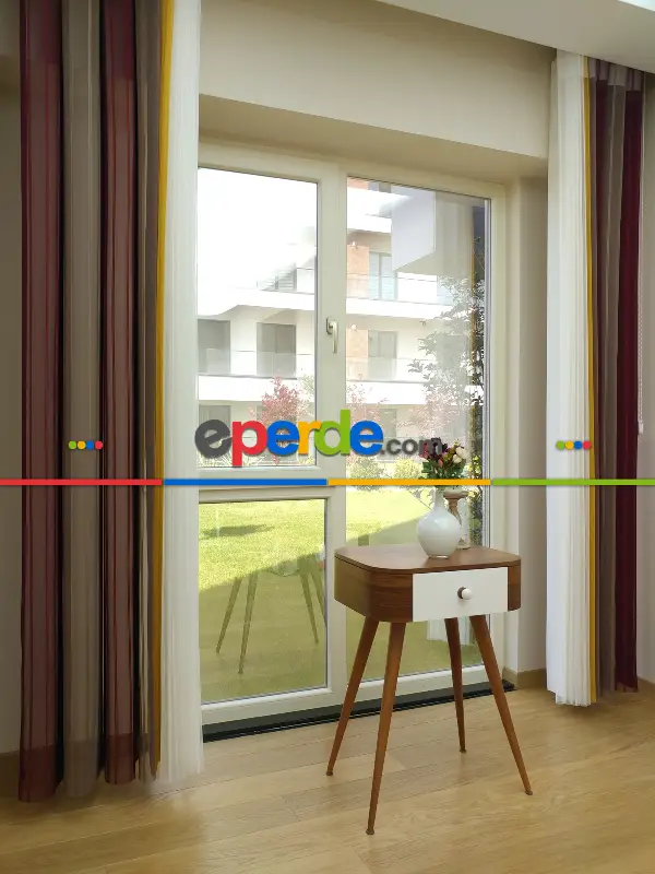 1. Kalite Çizgili Tül Dikey Zebra Perde - Ft-35 Bordo , Ft-09 Elegans , Ft-16 Hardal , Ft-02 Ekru- Bordo-ekru-sütlü Kahve-hardal Sarısı