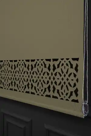 Bej Renk Lazer Kesim Mat Stor Perde (ister Düz - İster Lazer Kesimli Satın Alın)