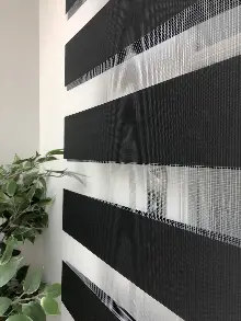 Yüksek Kalite Düz Zebra Perde - Siyah Renk- Siyah