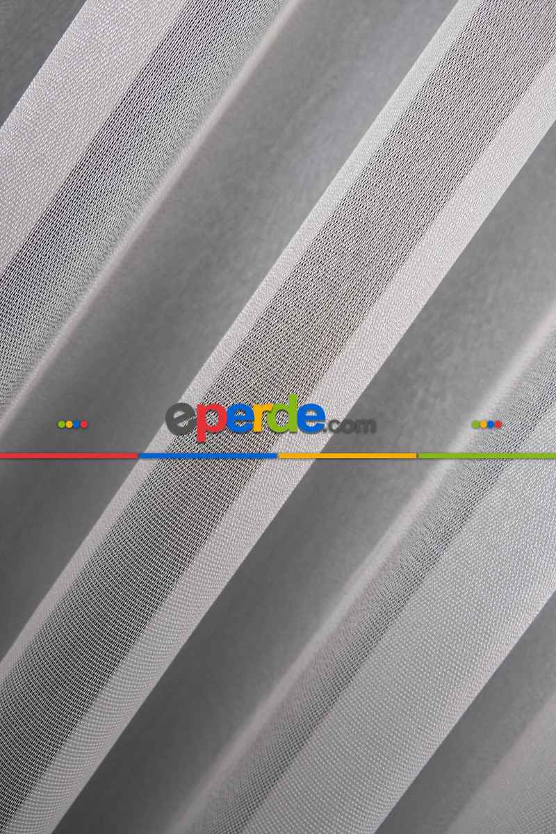 Gri Renk Monaliza Dökümlü Ütü İstemeyen Tül - İtinalı Dikiş Garantisi - Kurşunlu Tül - S Pile