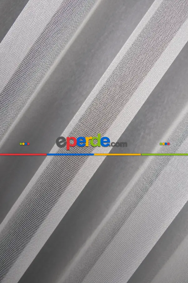 Gri Renk Monaliza Dökümlü Ütü İstemeyen Tül - İtinalı Dikiş Garantisi - Kurşunlu Tül - S Pile