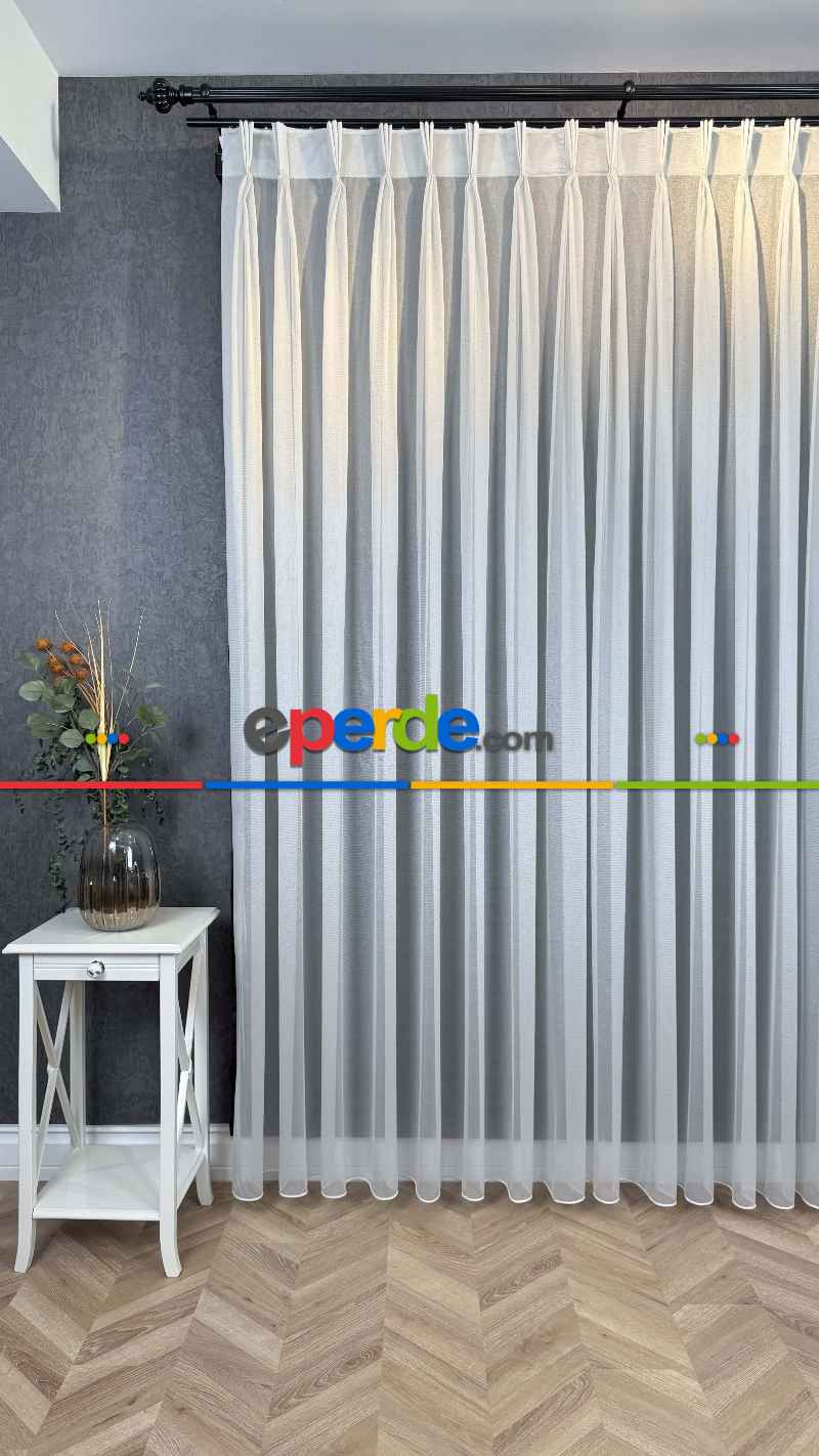 Amerikan Pile Tül Perde (opsiyonel), 6 Farklı Renk Seçeneği, S Pile Seçenekli Ağır Gramajlı Premium Seri Kurşunlu Tül