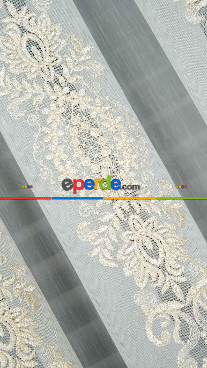 Brillant Gold Nakış İşlemeli Tül Perde Yeni Şehrazat