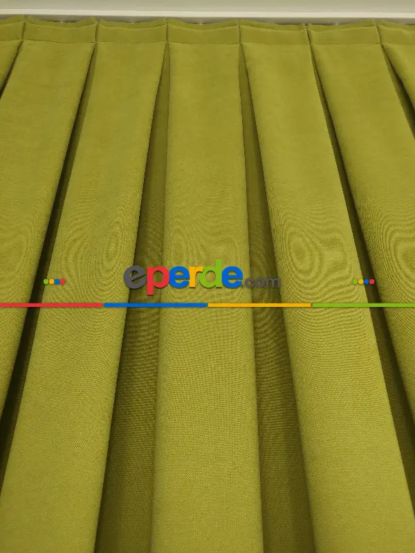 Arzenen Birinci Sınıf Kalite Kadife Dokulu Tek Kanat Fon Perde.- Fıstık Yeşili