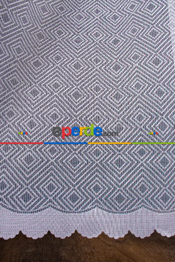 Herringbone (balık Sırtı) Örme Tül Perde - Modern Ve Minimalist Tasarım - Beyaz