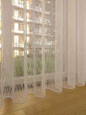 #üreticifirma Damla Çizgili Tül Perde 1.kalite- Ekru - Kurşunlu Tül