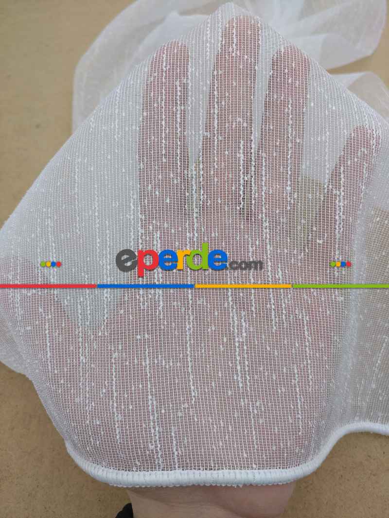 Salon Tül Perde - Şantuk Düz Tül Perde- Ekru