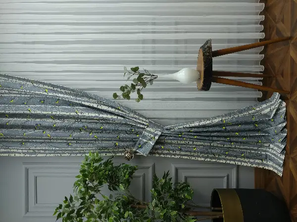 Kuş Ve Ağaç Desenli Fon Perde Evm1083 Kumaşı Kalındır Duck Bezi Değildir- Sarı-Beyaz