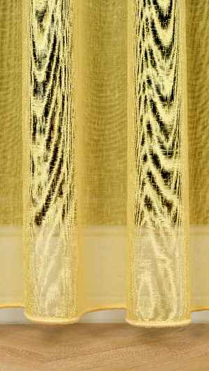 Keten Ekru Sarı Degrade Geçişli Tül Perde, Ağır Gramajlı Premium Seri, Eteği Kurşunlu