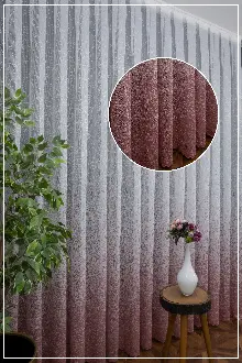 Yatak Odası - Püskürtme Pembe Pudra Tül Genc Tasarım Moda Gülkurusu Tül