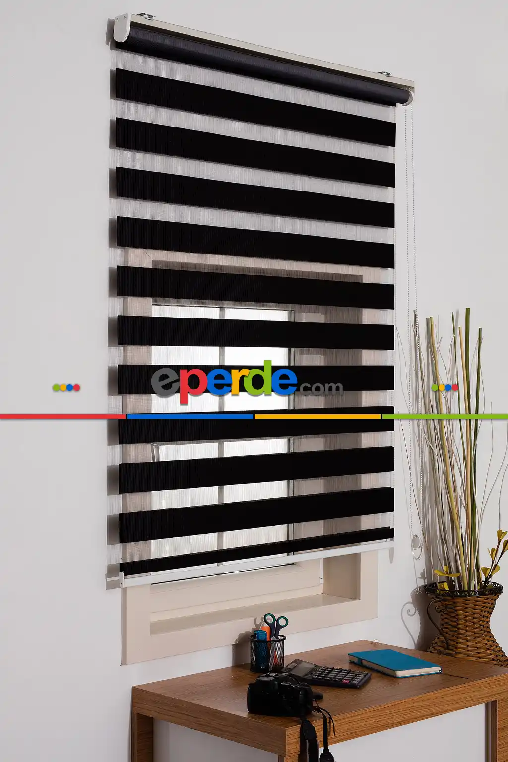 #üreticifirma %40 İndirimli!!! Kalın Bambu Lüx Siyah Zebra Perde Ozel Fiyat- Siyah