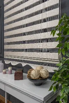 70x200 Hazır Krem Bambu Zebra Perde