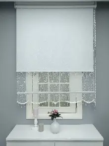 Kampanyalı Fiyat Çiftli Sistem Tül Ve Stor Perde - Ekru Renk