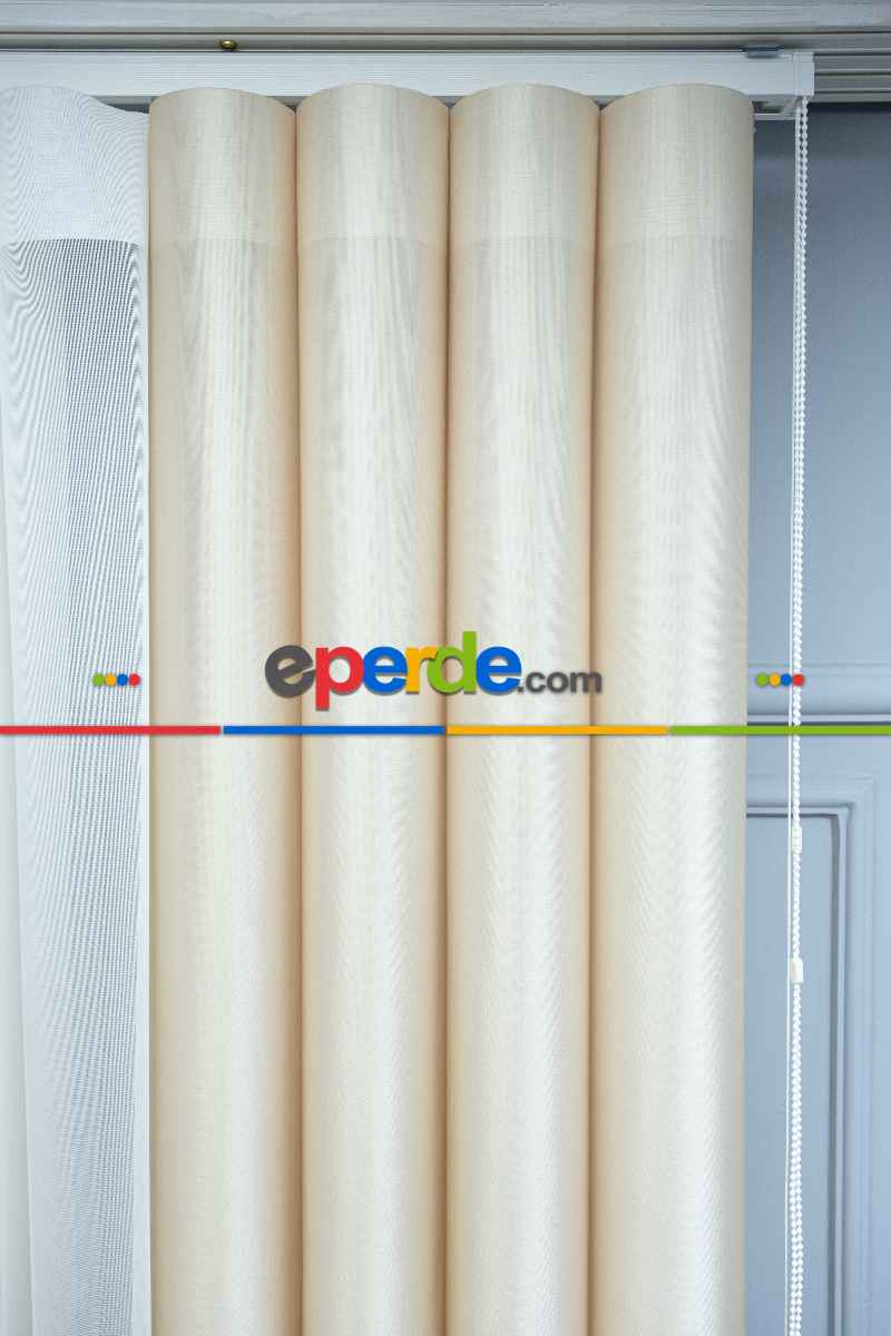 Lens Akıllı Dikey Tül Perde Versace-41- Çok Renkli 3