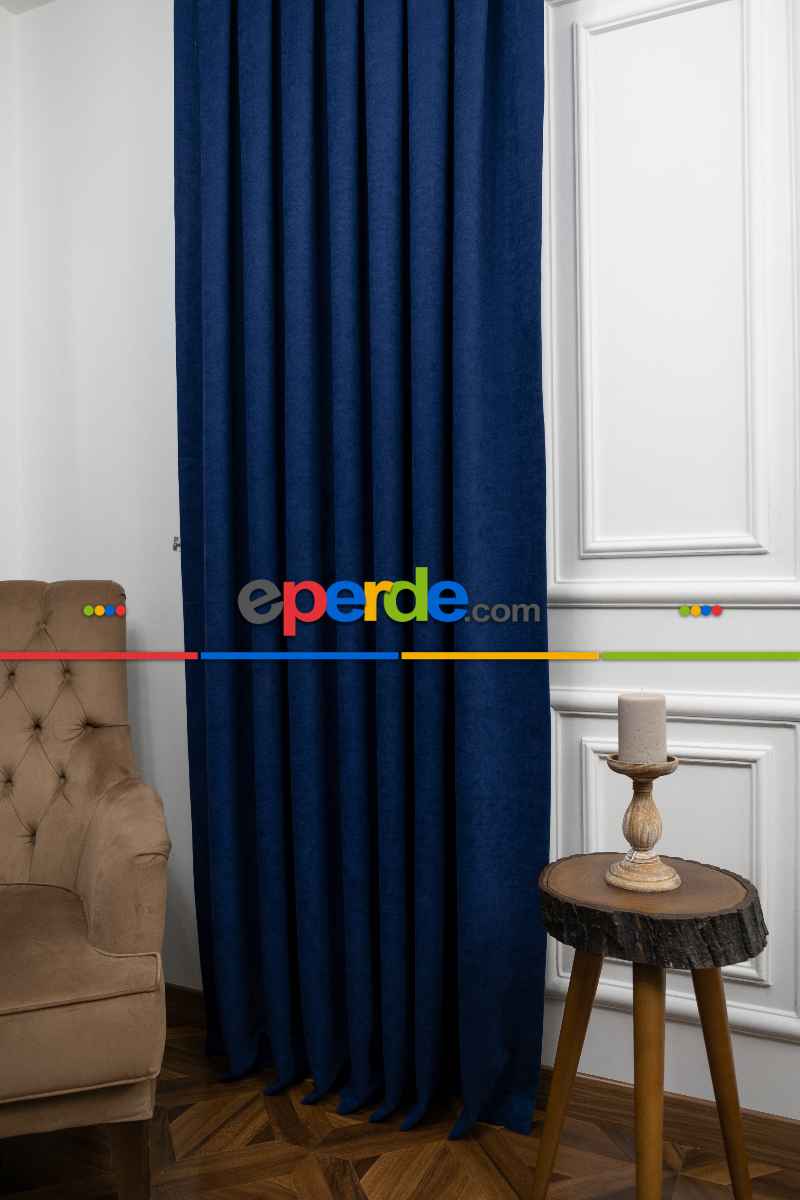 Parlament Mavisi Düz Fon Perde En Dökümlü Fon- Mavi Koyu