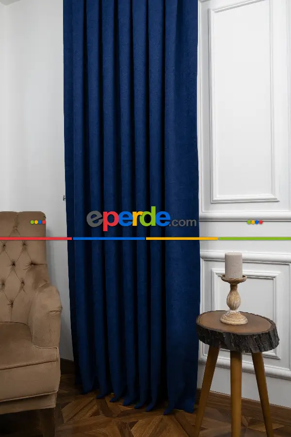 Parlament Mavisi Düz Fon Perde En Dökümlü Fon- Mavi Koyu