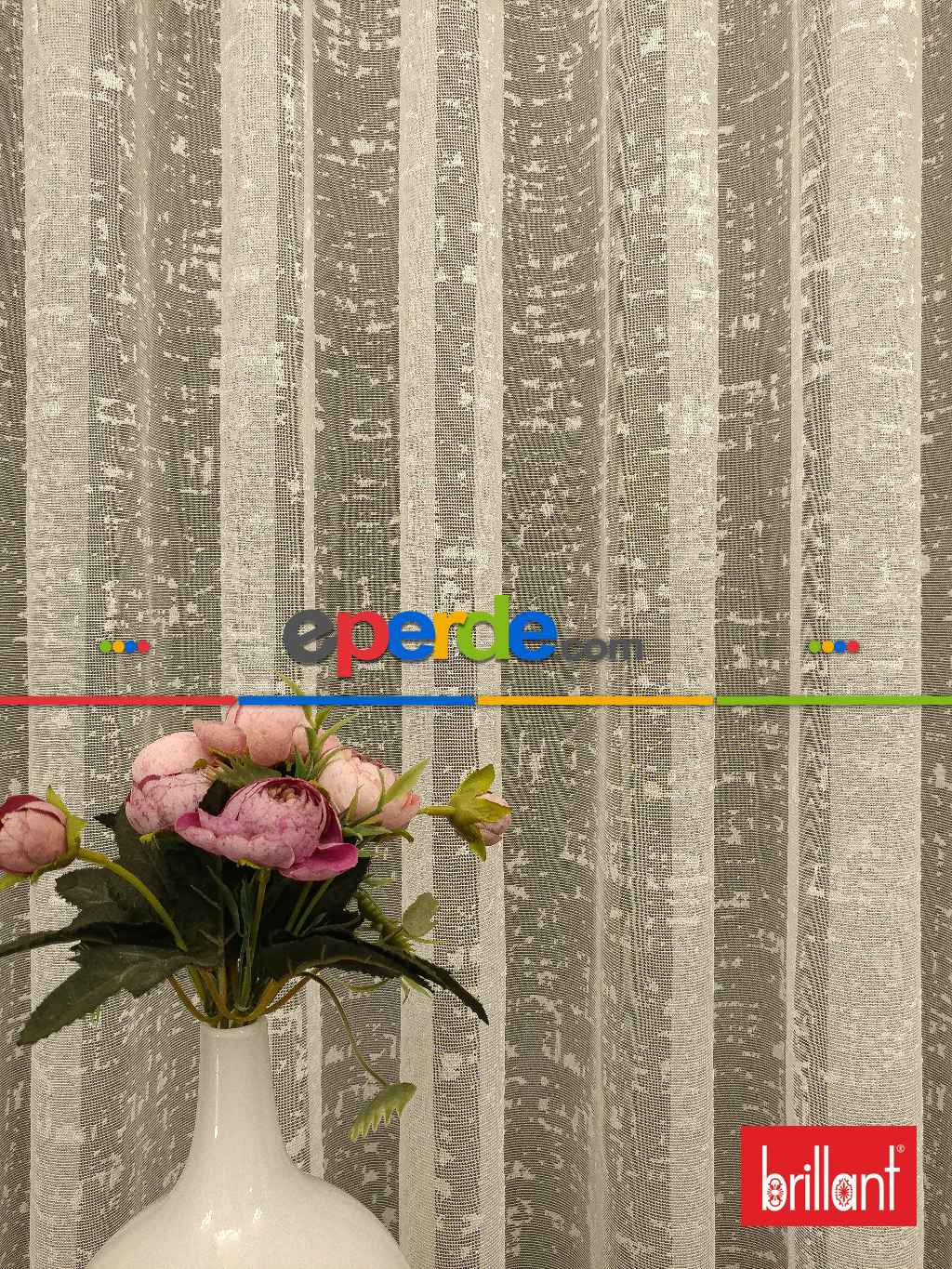 Brillant Kdk Örme Dantel Tül Perde- Ekru