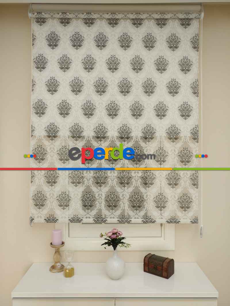 Mutfak Tül Stor Perde - Çiftli Sistem- Siyah