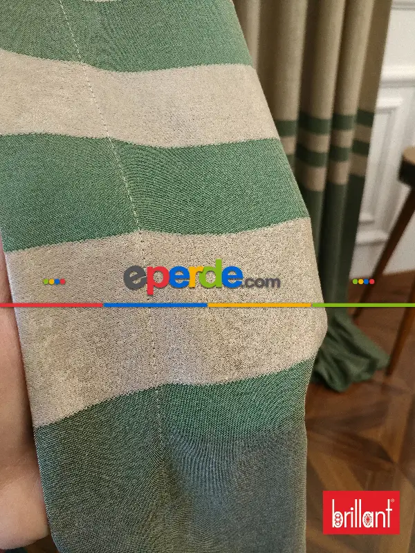 Brillant Süet Pano Fon Perde 180cm Yeni Sezon- Yeşil-bej