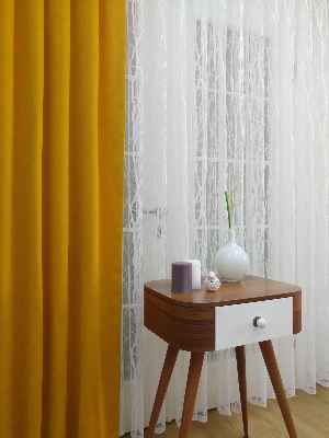 Ağaç Dalları Desenli Tül Perde- Ekru