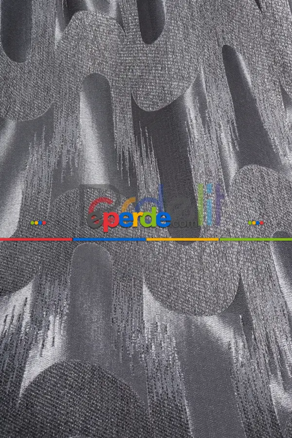 Avantgarde Antrasit Dalgalar Desenli– Modern Jakar Dokuma Fon Perde