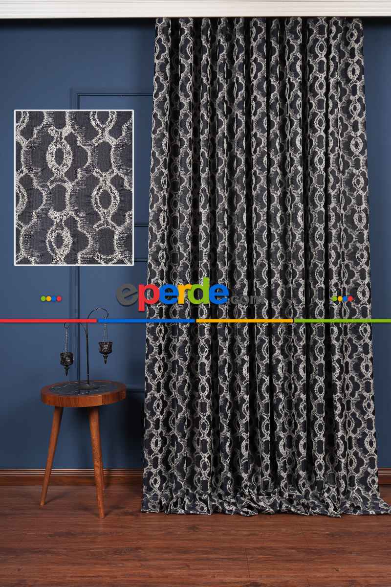 Yatak Odası Fon Perde - S Pile Dökümlü Jakar Dokuma Fon Perde