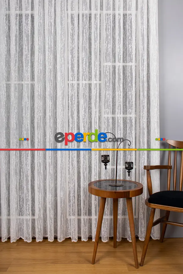 Fransız Dantel Örme Tül Perde
