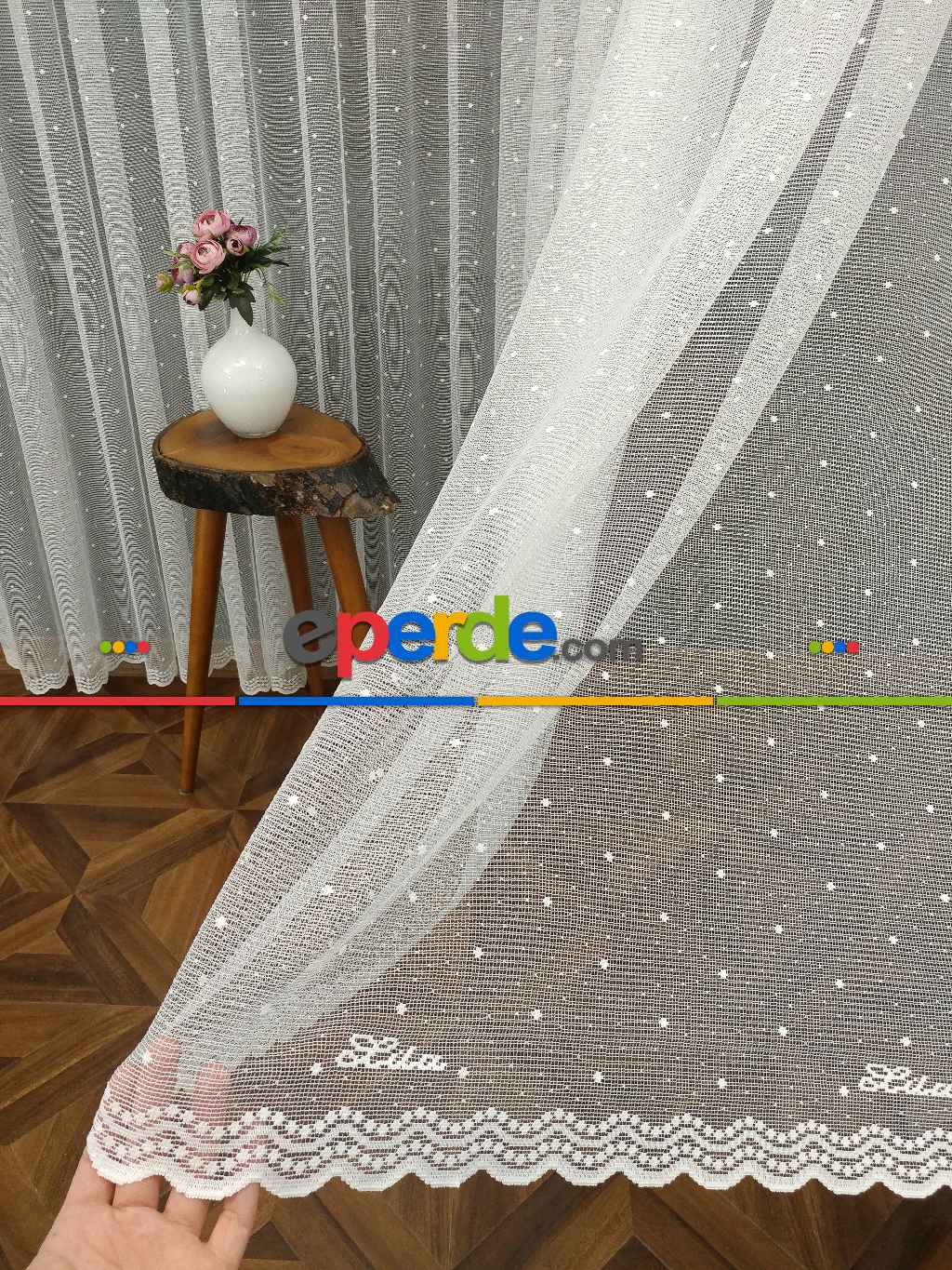 Örme Tül- Ekru Lila Marka