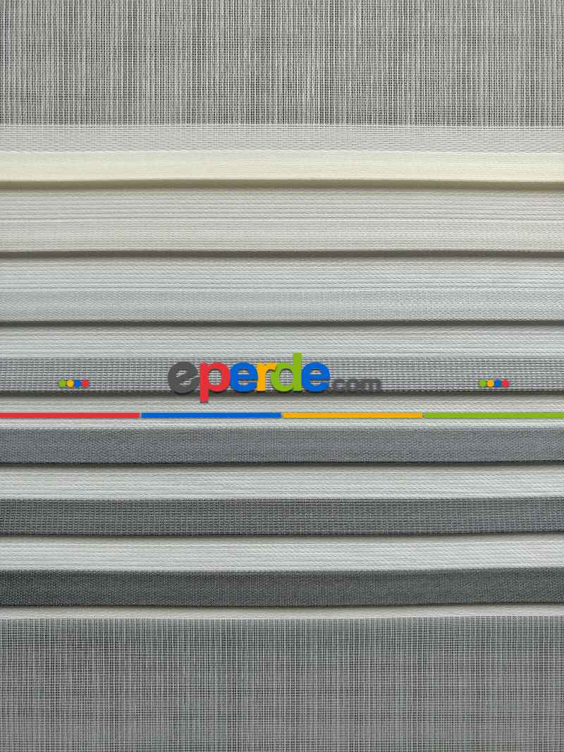 2025 Sezonu - Degrade Renk Geçişli Geniş Pileli (pilise) Zebra Perde- Gri