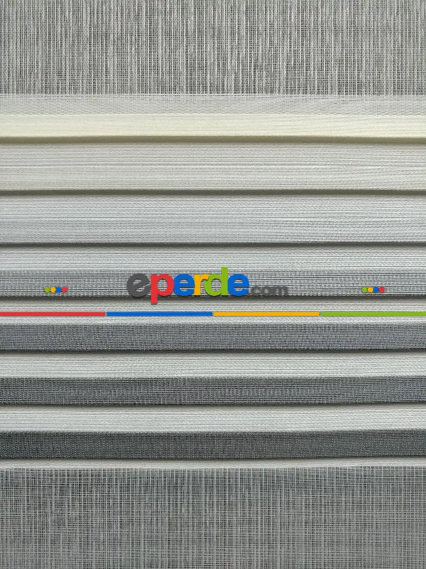 2025 Sezonu - Degrade Renk Geçişli Geniş Pileli (pilise) Zebra Perde- Gri