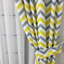 Zigzak Desenli Fon Perde Evm1117 Kumaşı Kalındır Duck Bezi Değildir-  Çok Renkli 2