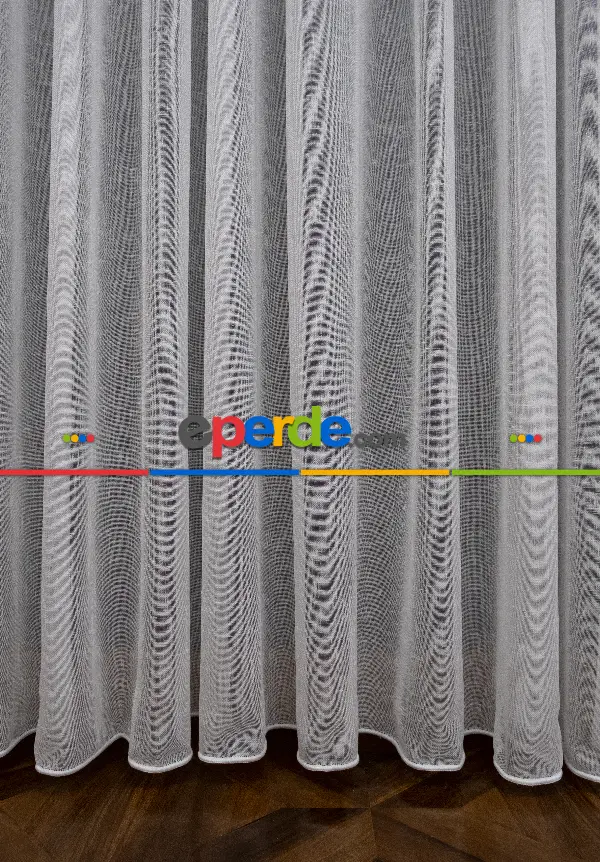 Keten Tül Ütü İstemez Dökümlü Tül - İtinalı Dikiş - Amerikan Pile