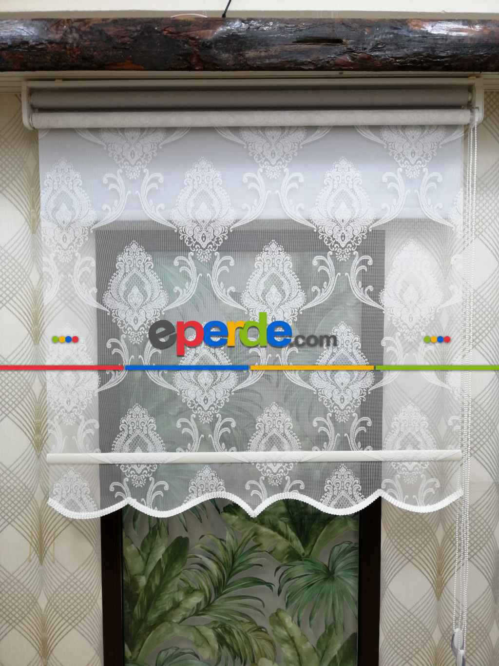 Çifli Sistem Tül Ve Stor Perde Bdz ( 827 )- Beyaz