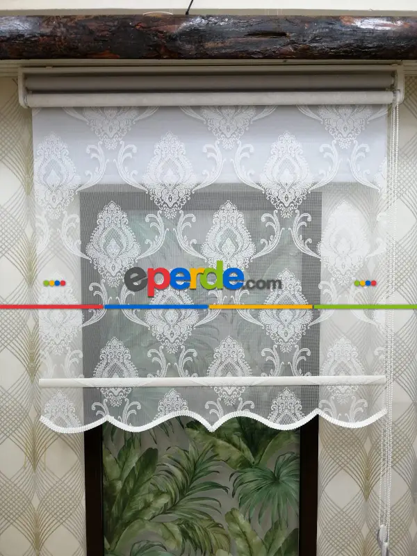 Çifli Sistem Tül Ve Stor Perde Bdz ( 827 )- Beyaz