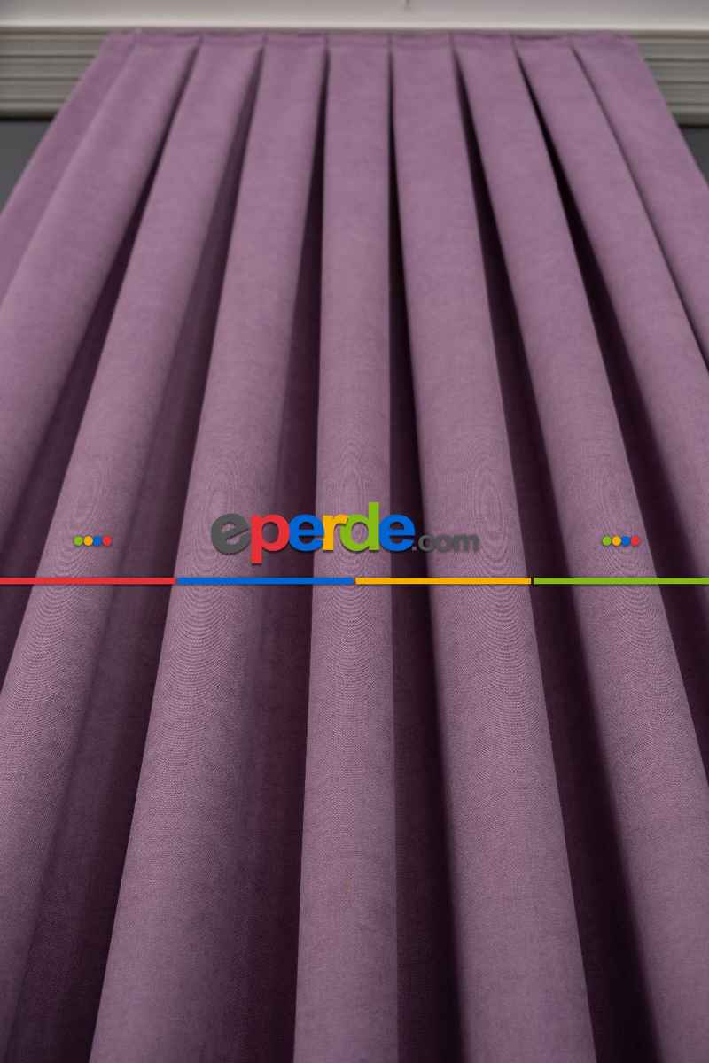 Koyu Lila Düz Fon Perde En Dökümlü Fon Perde