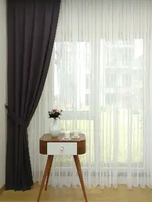 Kahve Renk Düz Fon Perde- Kahve