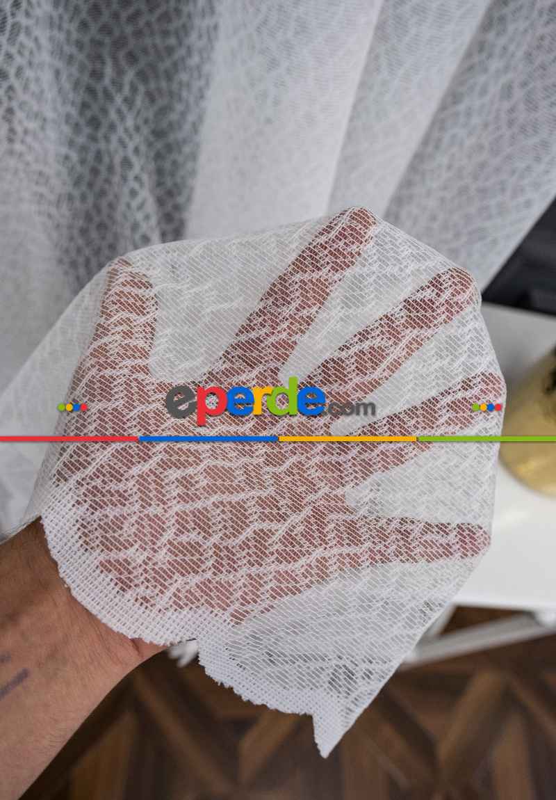 Yatak Odası - Spor Desen Fransız Dantel Tül Perde 