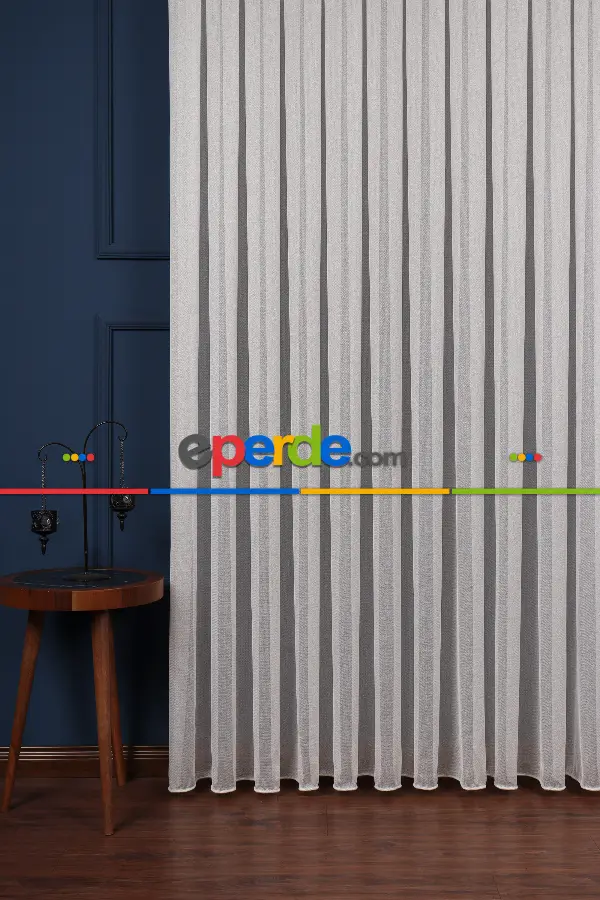 Ekru Düz Tül Perde Ütü Istemez