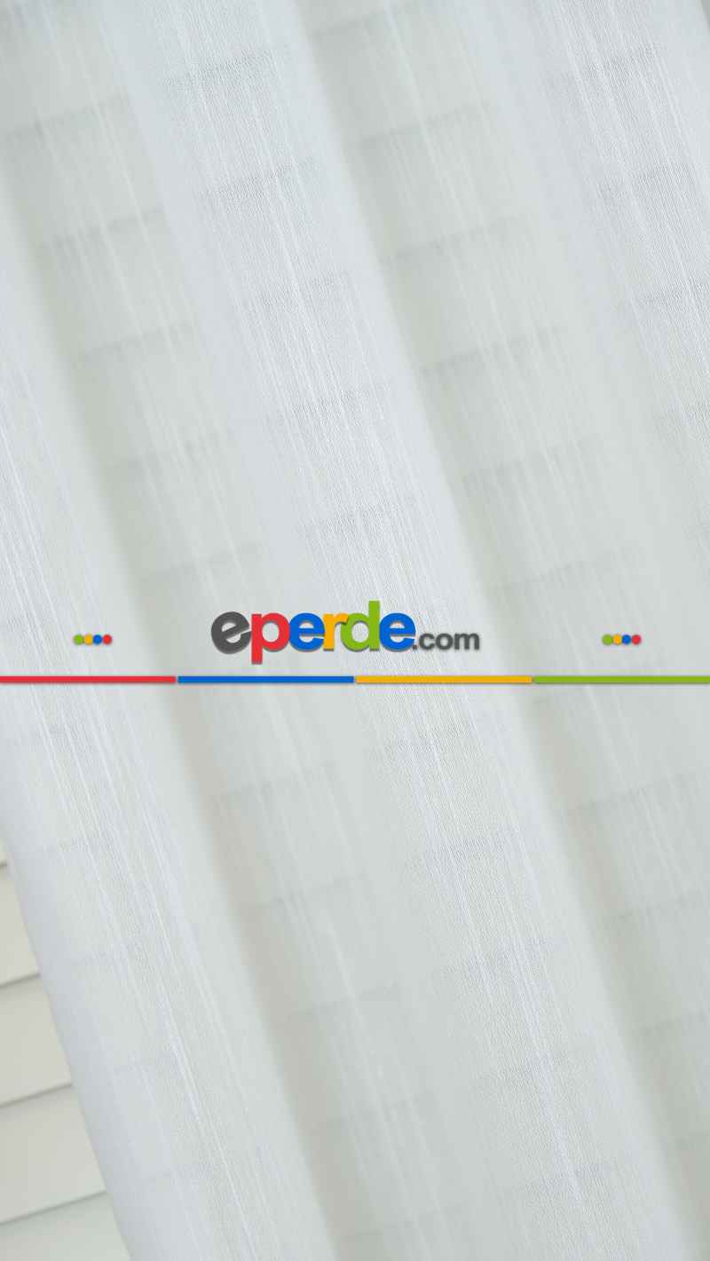 Ekru Bambu Keten Tül Perde, Daha Gramajlı, Ütü İstemez, Premium Seri, Kurşunlu Etek