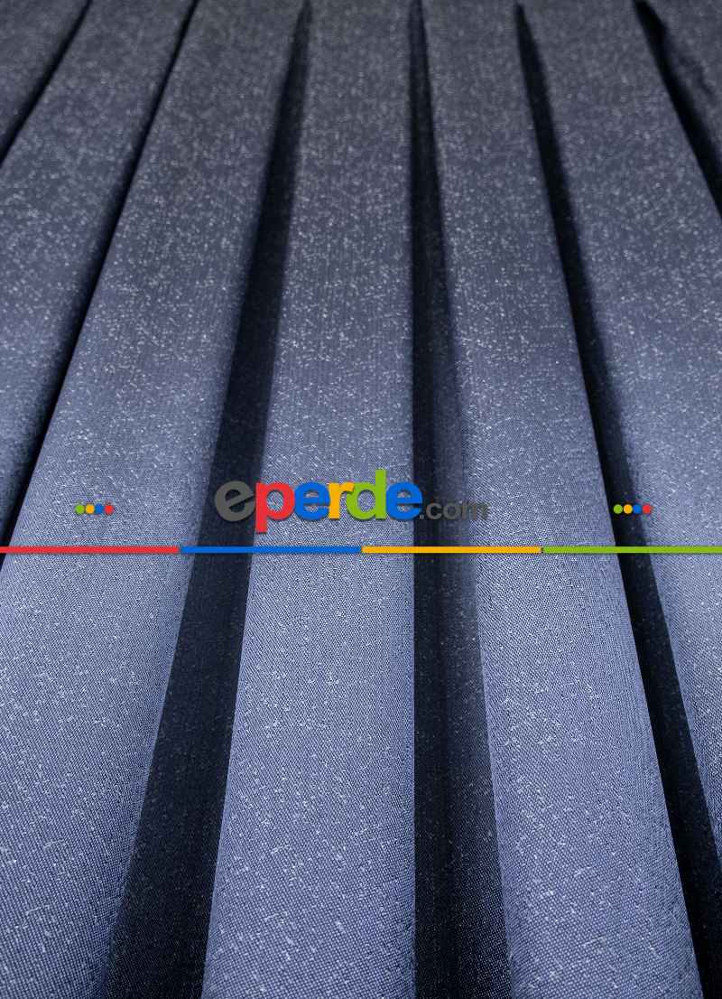 Lacivert Jakar Etek Pano Dökümlü Gramajlı Uygun Fiat Fon Perde (180)- Lacivert
